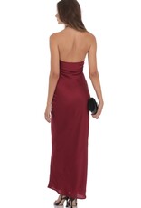 Lucy In The Sky Satin Cross Halter Maxi Dress