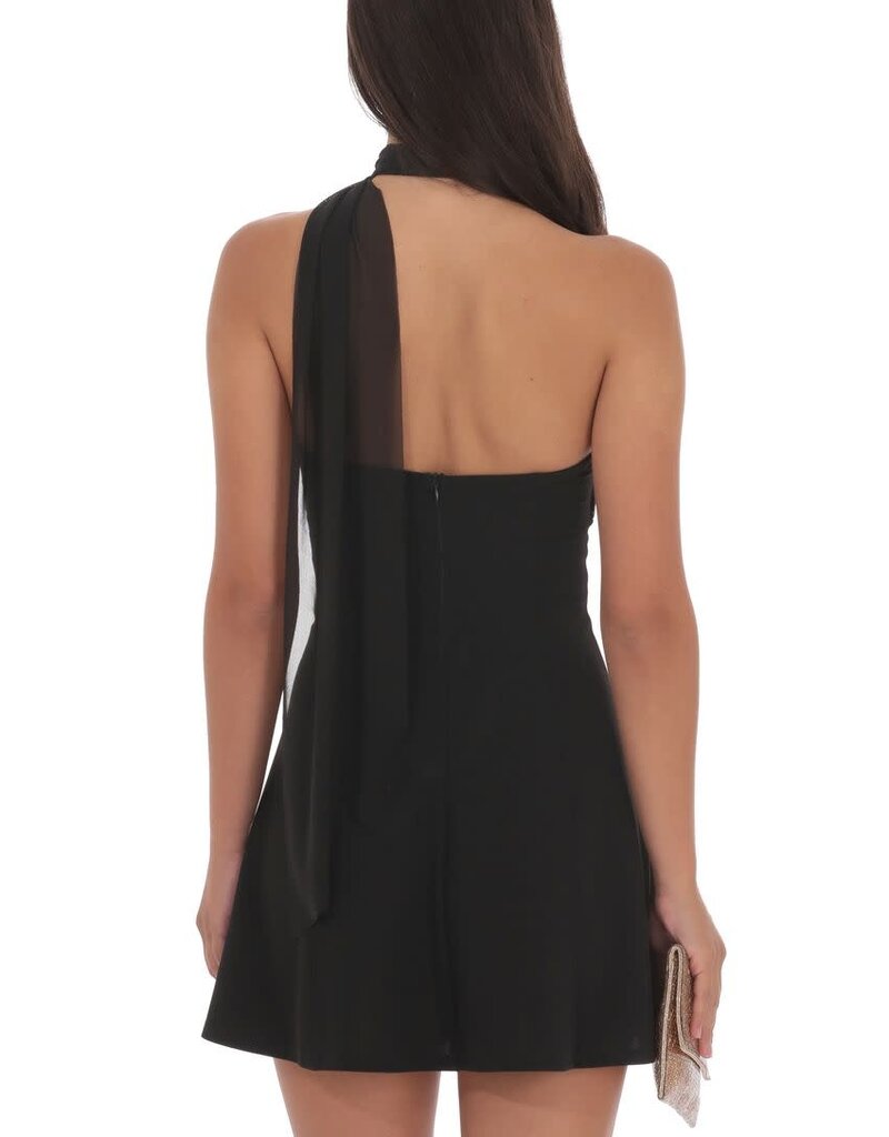 Lucy In The Sky Scarf Wrap Fit and Flare Mini Dress