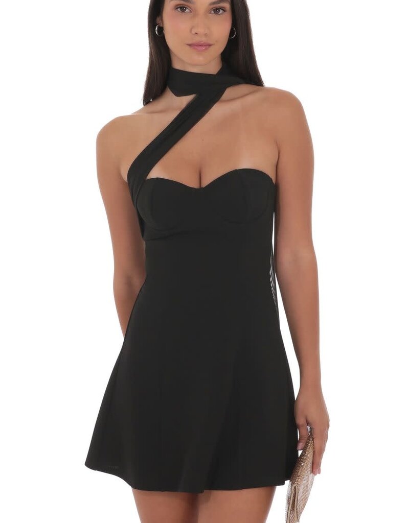 Lucy In The Sky Scarf Wrap Fit and Flare Mini Dress