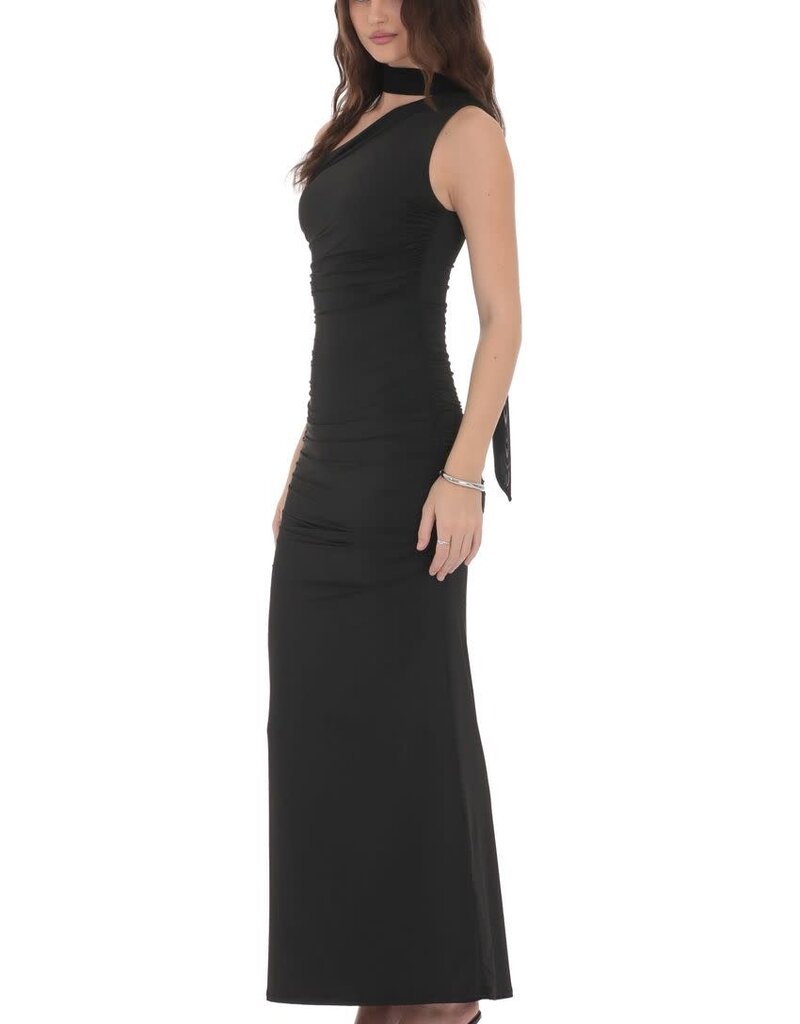 Lucy In The Sky One Shoulder Scarf Wrap Maxi Dress