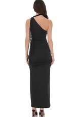 Lucy In The Sky One Shoulder Scarf Wrap Maxi Dress