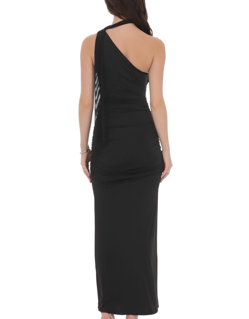 Lucy In The Sky One Shoulder Scarf Wrap Maxi Dress