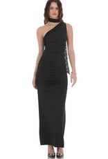 Lucy In The Sky One Shoulder Scarf Wrap Maxi Dress