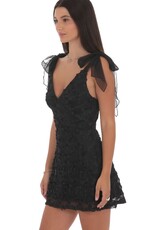 Lucy In The Sky Textured Floral V Neck Mini Dress