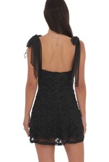 Lucy In The Sky Textured Floral V Neck Mini Dress