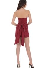 Lucy In The Sky Attachable Bow Strapless Mini Dress