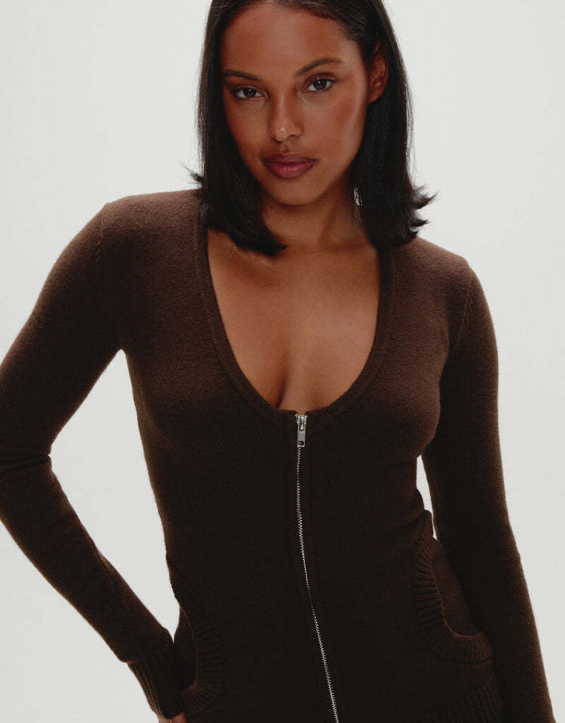 Frankies Bikinis Sienna Zip Up Cloud Knit Sweater