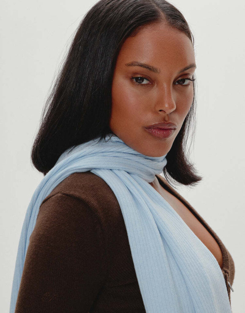 Frankies Bikinis Snug Ribbed Knit Scarf Daydream