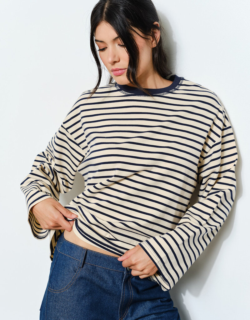 Halsey Striped Long Sleeve Top