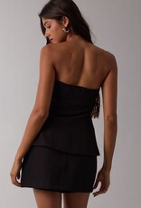 Strapless Button Front Mini Skort Set