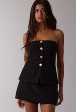 Strapless Button Front Mini Skort Set
