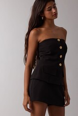 Strapless Button Front Mini Skort Set