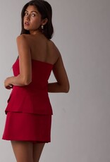 Strapless Button Front Mini Skort Set