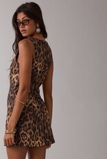 Leopard Shift Romper Mini Dress