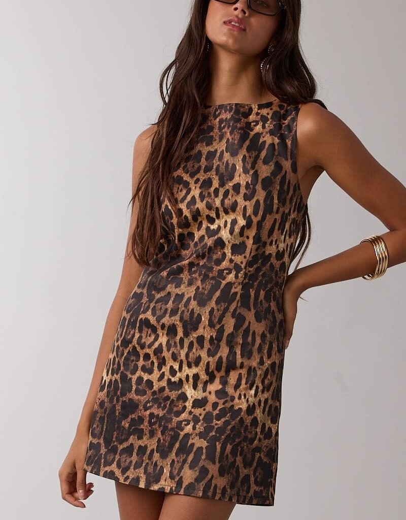 Leopard Shift Romper Mini Dress
