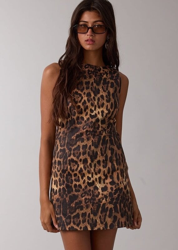 Leopard Shift Romper Mini Dress
