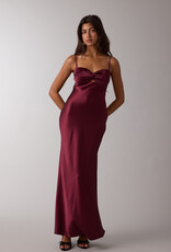 Satin Twist Bust Cutout Maxi Dress