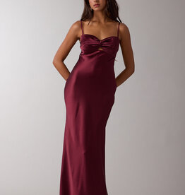 Satin Twist Bust Cutout Maxi Dress