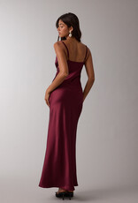 Satin Twist Bust Cutout Maxi Dress