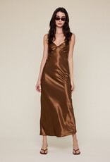 Satin Twist Bust Midi Dress