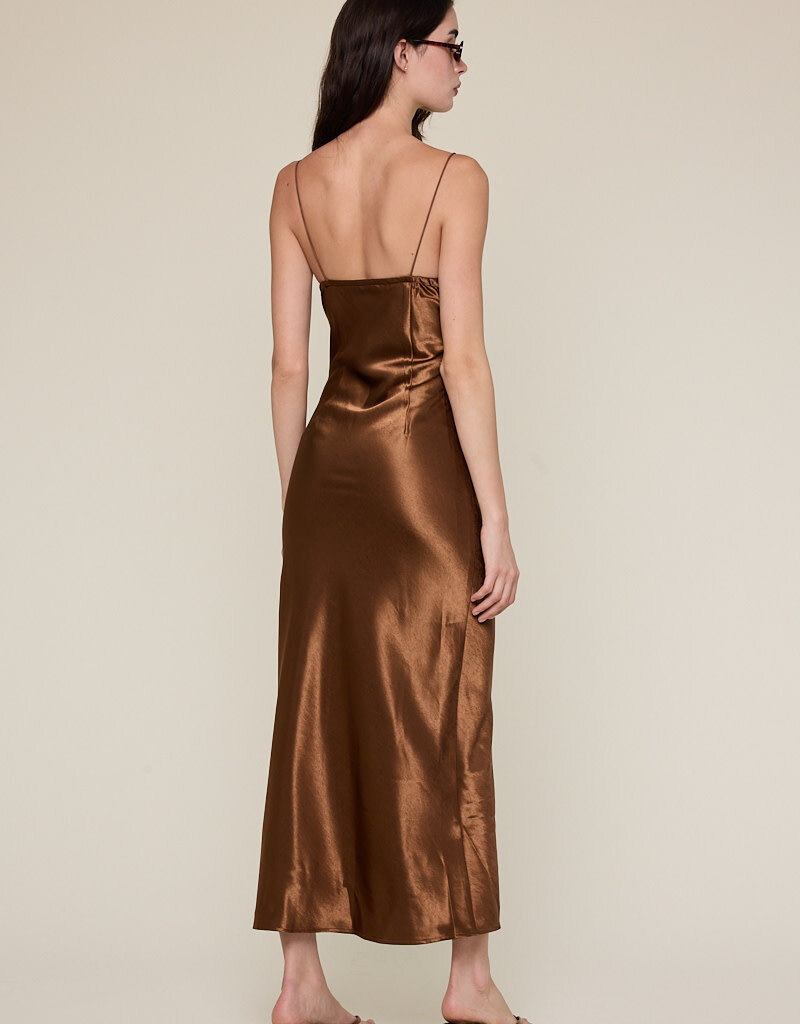 Satin Twist Bust Midi Dress