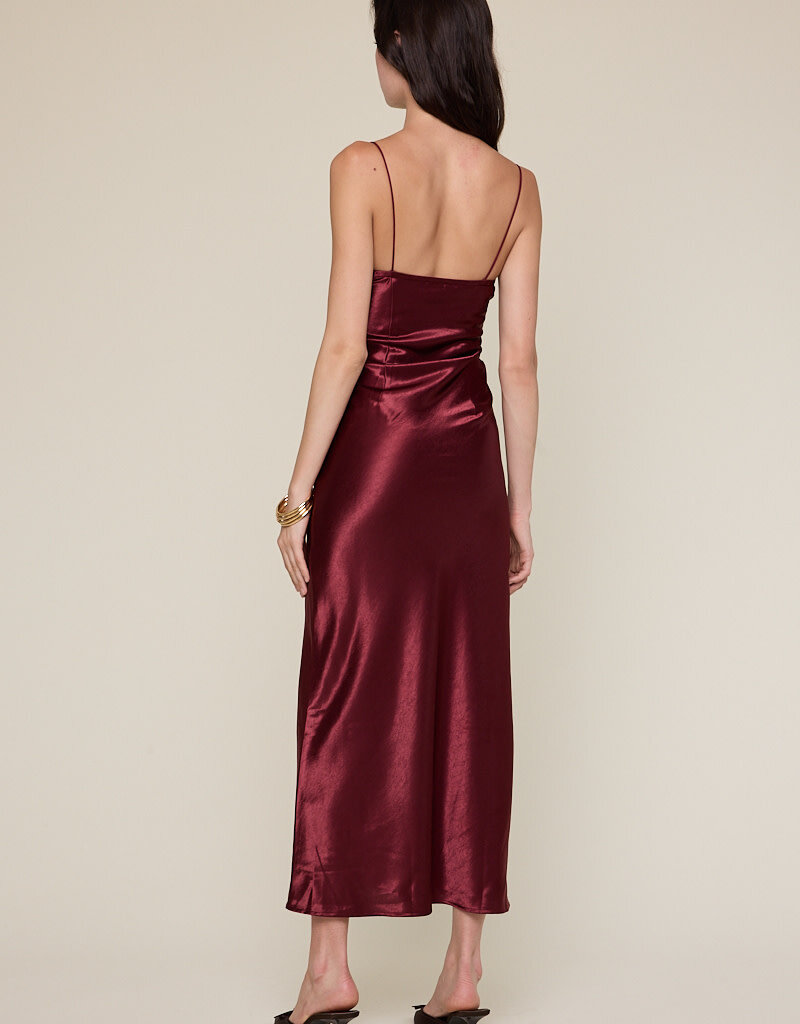 Satin Twist Bust Midi Dress