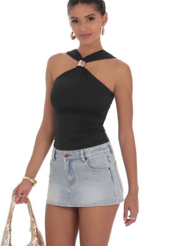 Lucy In The Sky Gold Embellished Top
