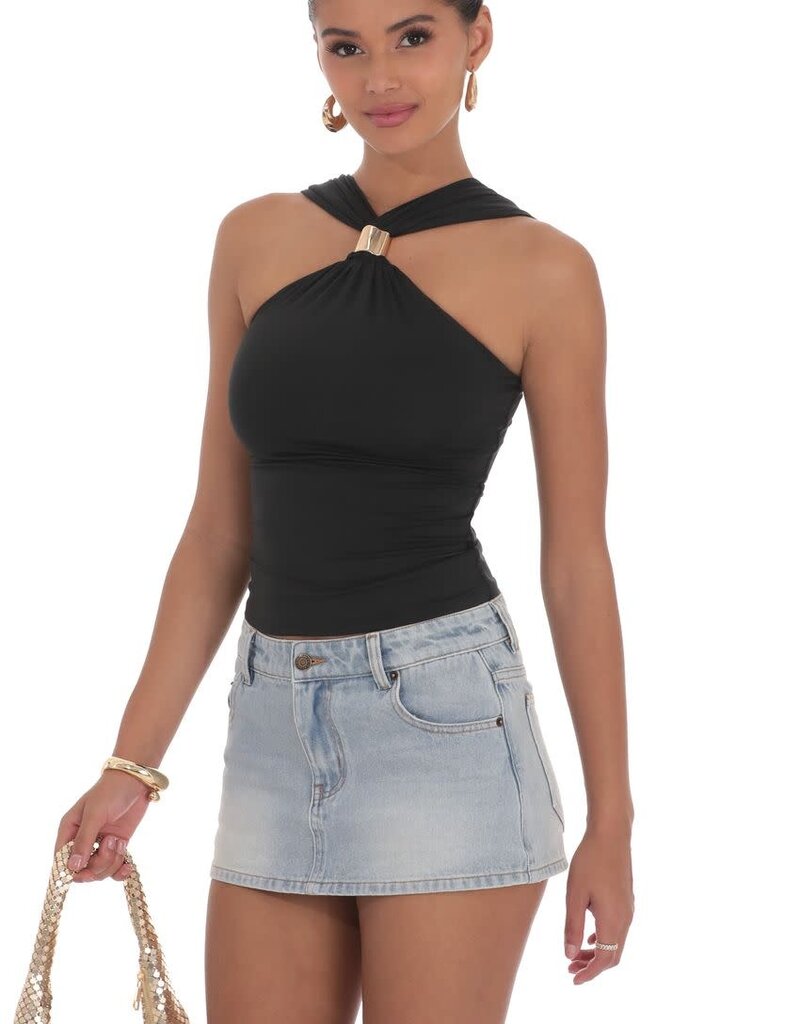 Lucy In The Sky Gold Embellished Top