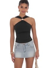 Lucy In The Sky Gold Embellished Top