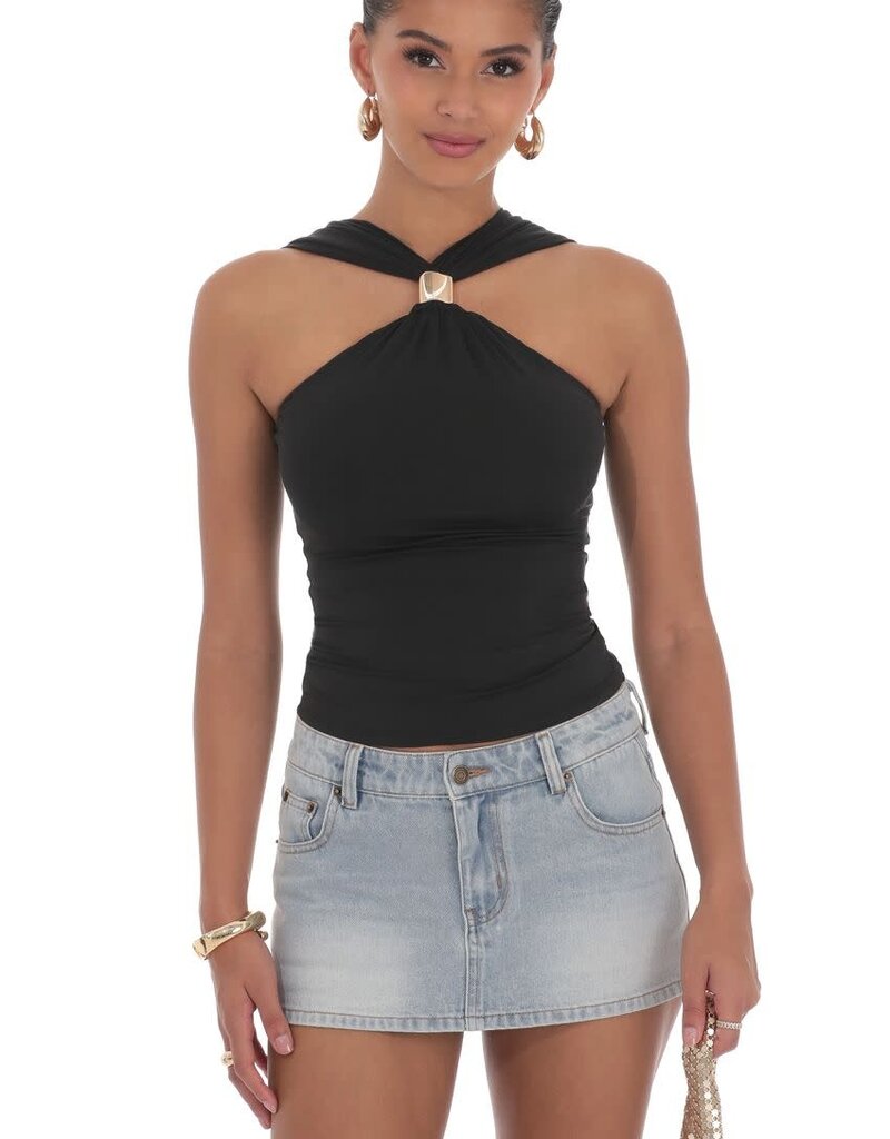 Lucy In The Sky Gold Embellished Top