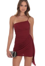 Lucy In The Sky Mesh One Shoulder Tassel Mini Dress