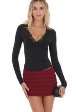 Lucy In The Sky Lace V Neck Top