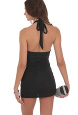 Lucy In The Sky Metallic Textured Halter Mini Dress