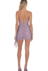 Lucy In The Sky Strapless Sequin Tassel Corset Mini Dress
