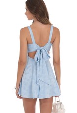 Lucy In The Sky Floral Jacquard Bow Tie Mini Dress