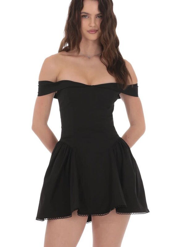 Lucy In The Sky Off Shoulder Fit and Flare Mini Dress