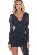Lucy In The Sky Lace Long Sleeve Tassel Mini Dress