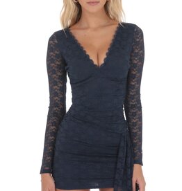 Lucy In The Sky Lace Long Sleeve Tassel Mini Dress