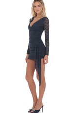 Lucy In The Sky Lace Long Sleeve Tassel Mini Dress