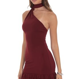 Lucy In The Sky Scarf Halter Ruffle Mini Dress