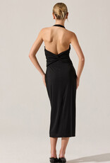 Zaira Ruched Halter Midi Dress