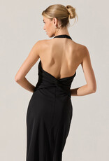 Zaira Ruched Halter Midi Dress