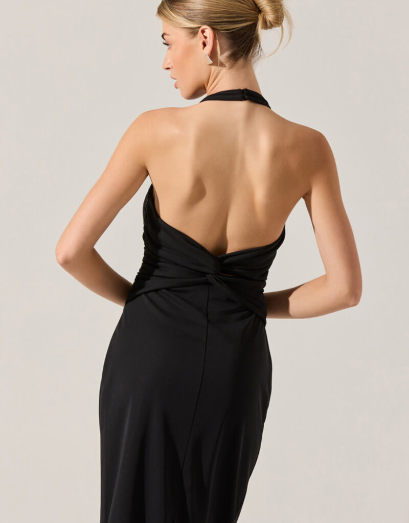 Zaira Ruched Halter Midi Dress