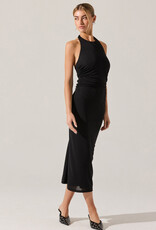Zaira Ruched Halter Midi Dress