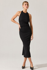 Zaira Ruched Halter Midi Dress