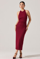 Zaira Ruched Halter Midi Dress