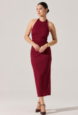 Zaira Ruched Halter Midi Dress