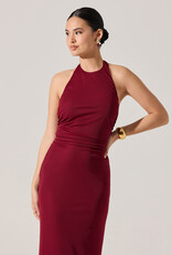 ASTR Zaira Ruched Halter Midi Dress