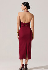 Zaira Ruched Halter Midi Dress