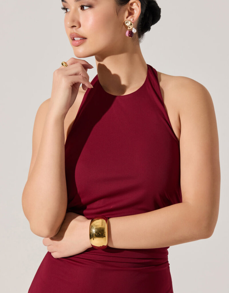 Zaira Ruched Halter Midi Dress